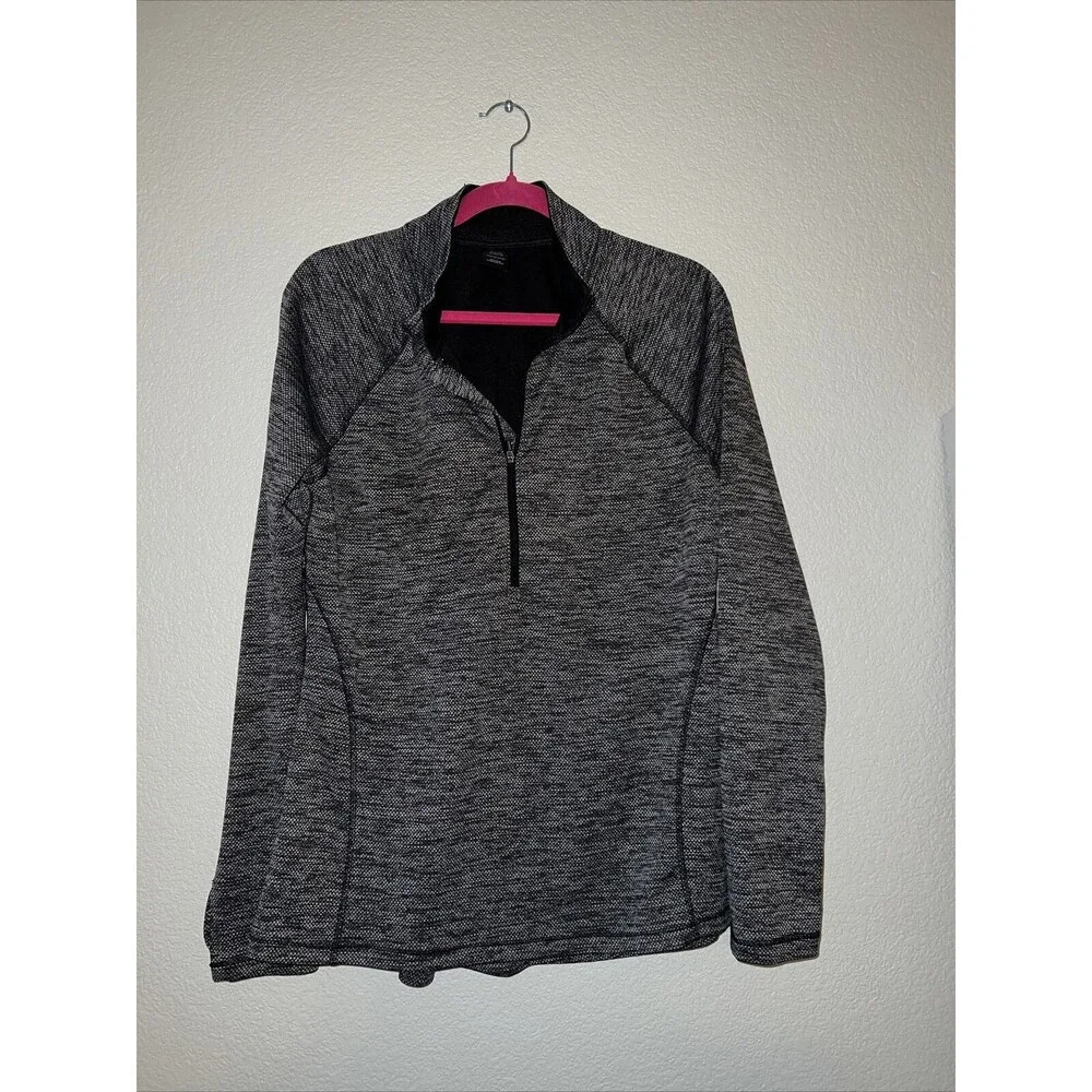 Champion Women’s Gray 3/4 Zip Pullover Athletic Top Sz Lg